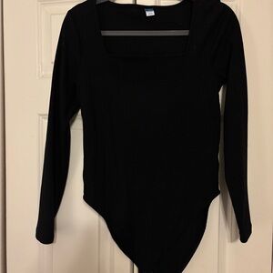 Old Navy Black Square Neck Bodysuit